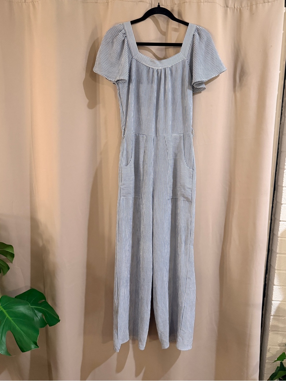 Monteau Striped Blue and White Jumpsuit